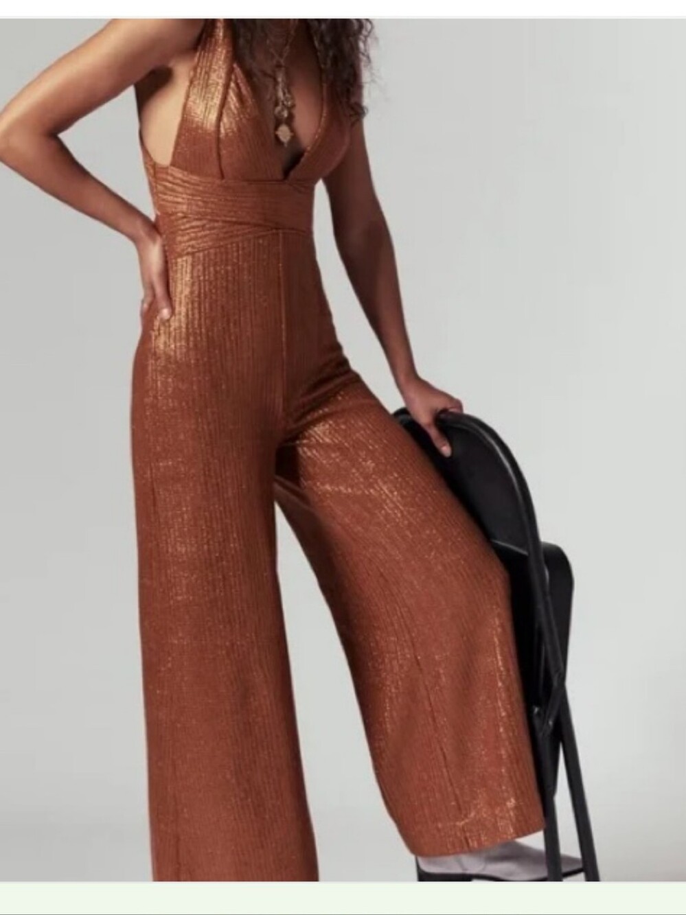 Free People Metallic Jumpsuit